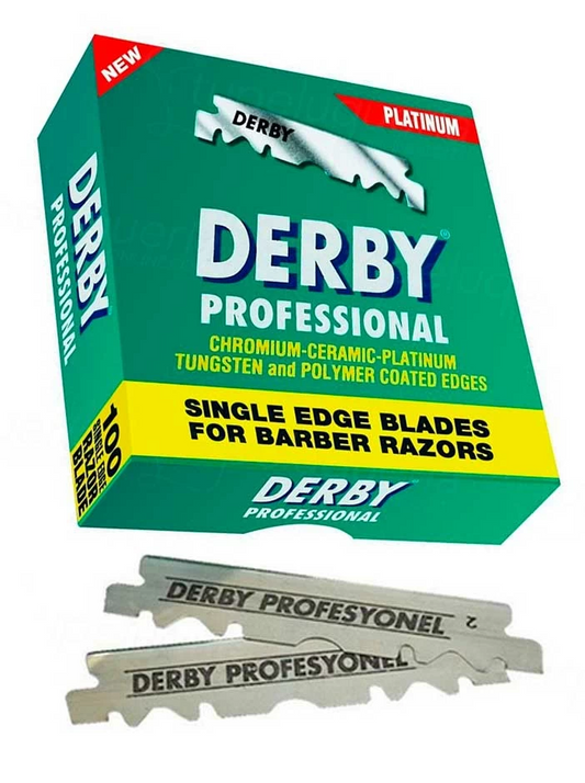 DERBY PROFESSIONAL CUCHILLAS DE UN FILO PARA NAVAJAS DE BARBERO 100 UNIDADES